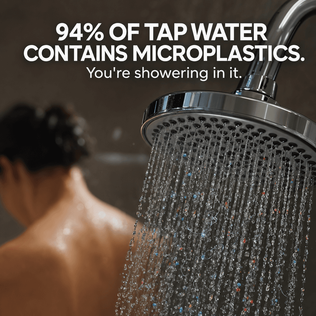Microplastics and chlorine in everyday shower water